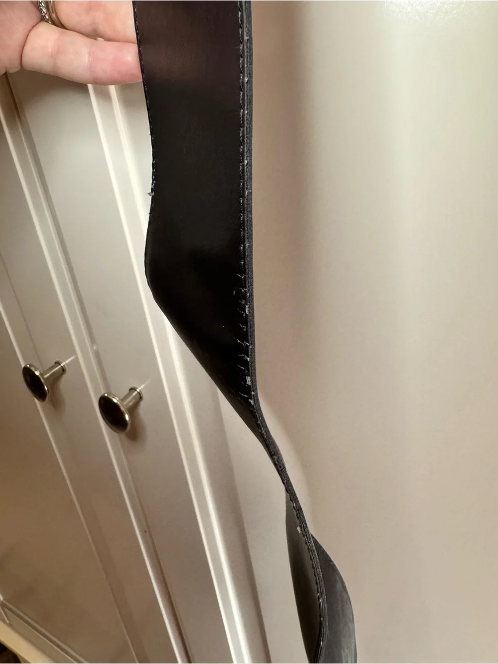 Black Wide Faux Leather Y2K Belt with Metal D-Ring Buckle